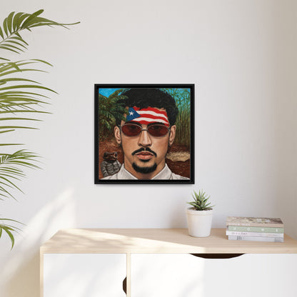 Bad Bunny with Puerto Rican Flag