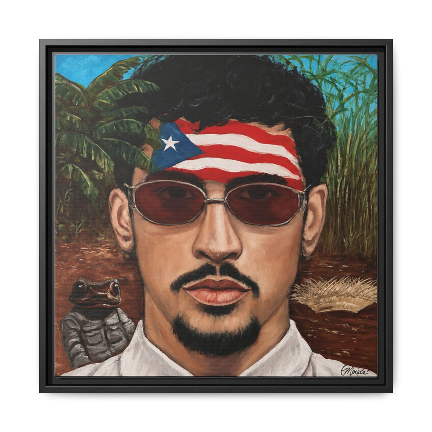 Bad Bunny with Puerto Rican Flag