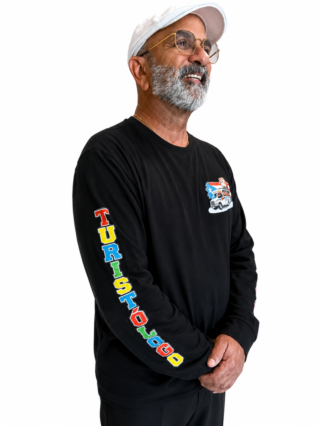 Camisa negra de manga larga El Turistólogo, vista posterior